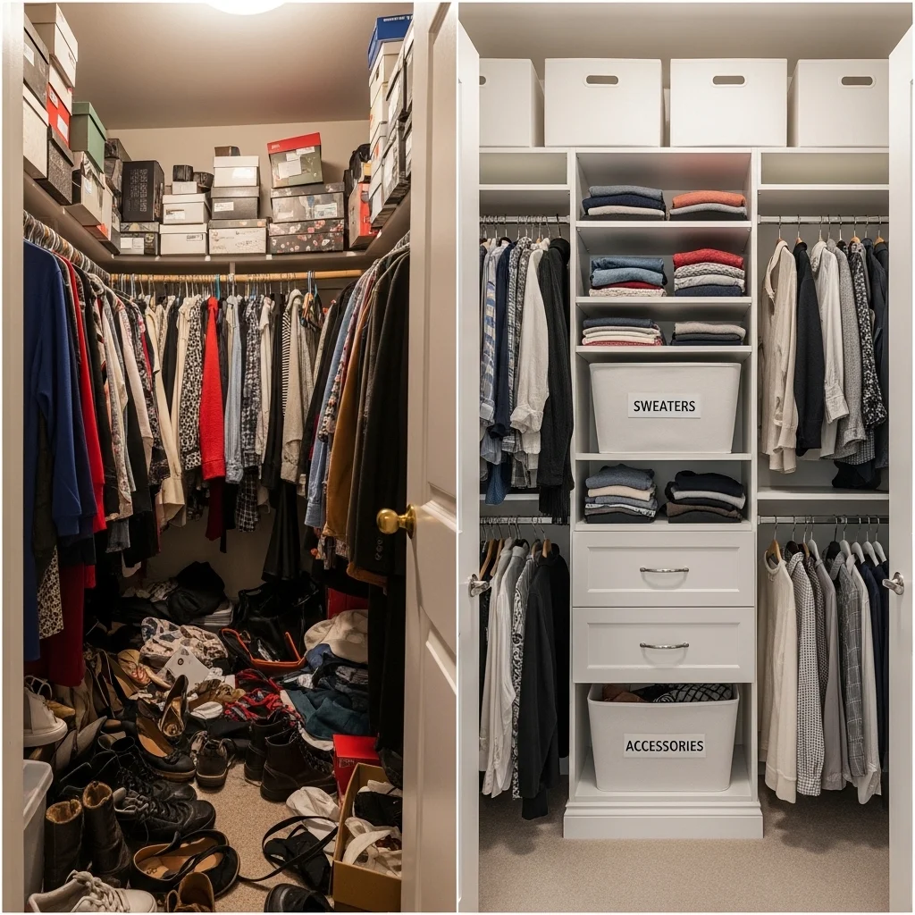 정리 전후 비교로 보는 수납의 효율성