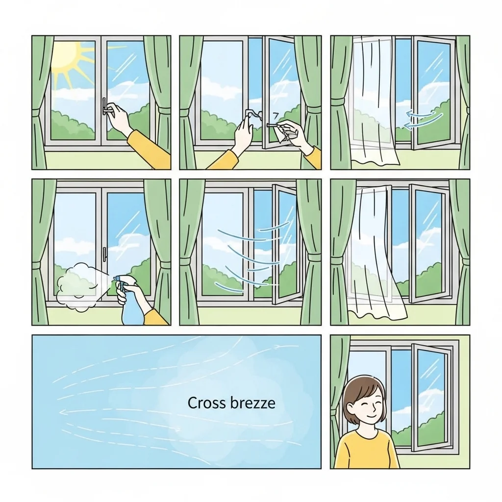 먼지를 가라앉히는 올바른 실내 환기 3단계