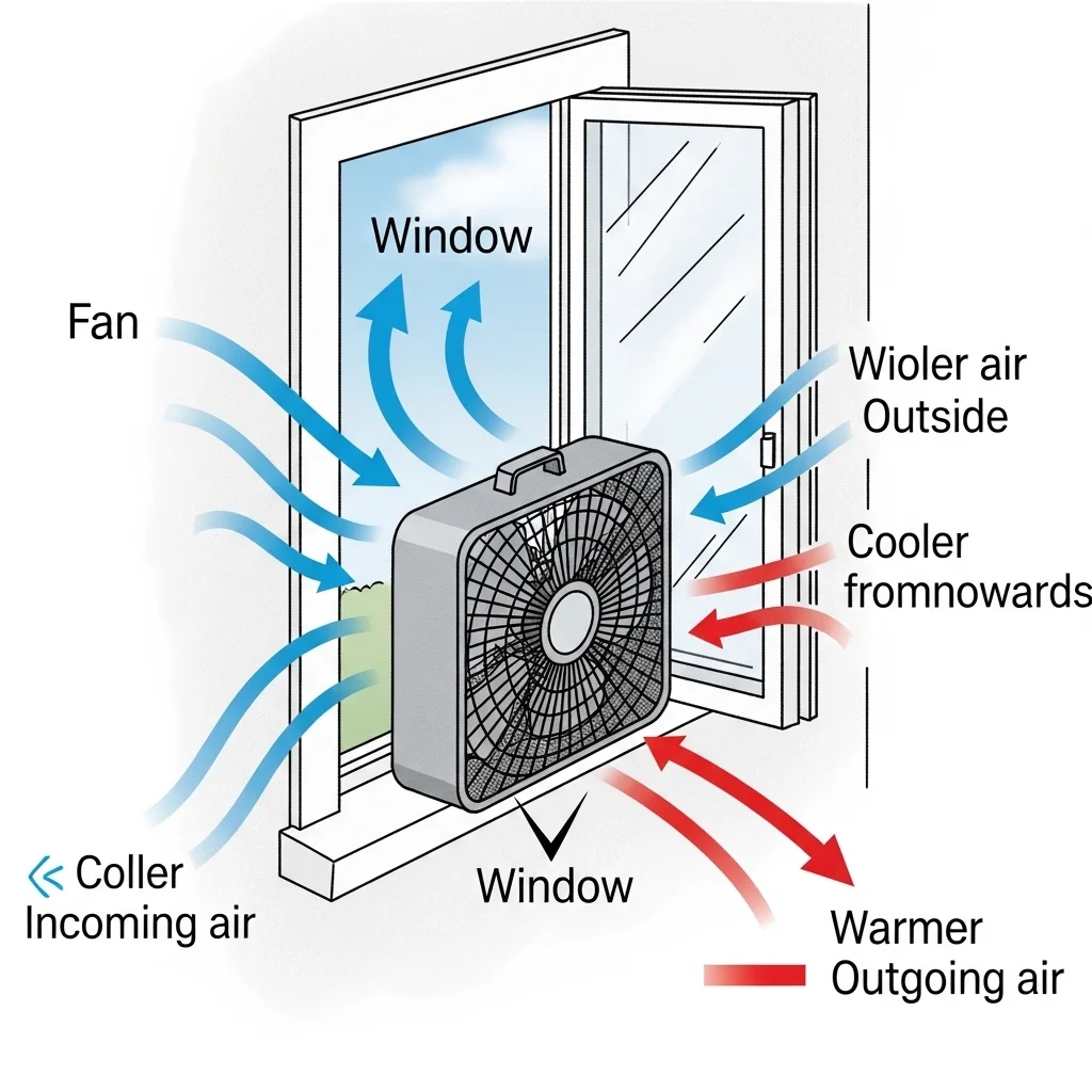 실내 온도를 낮추는 선풍기 배치 전략