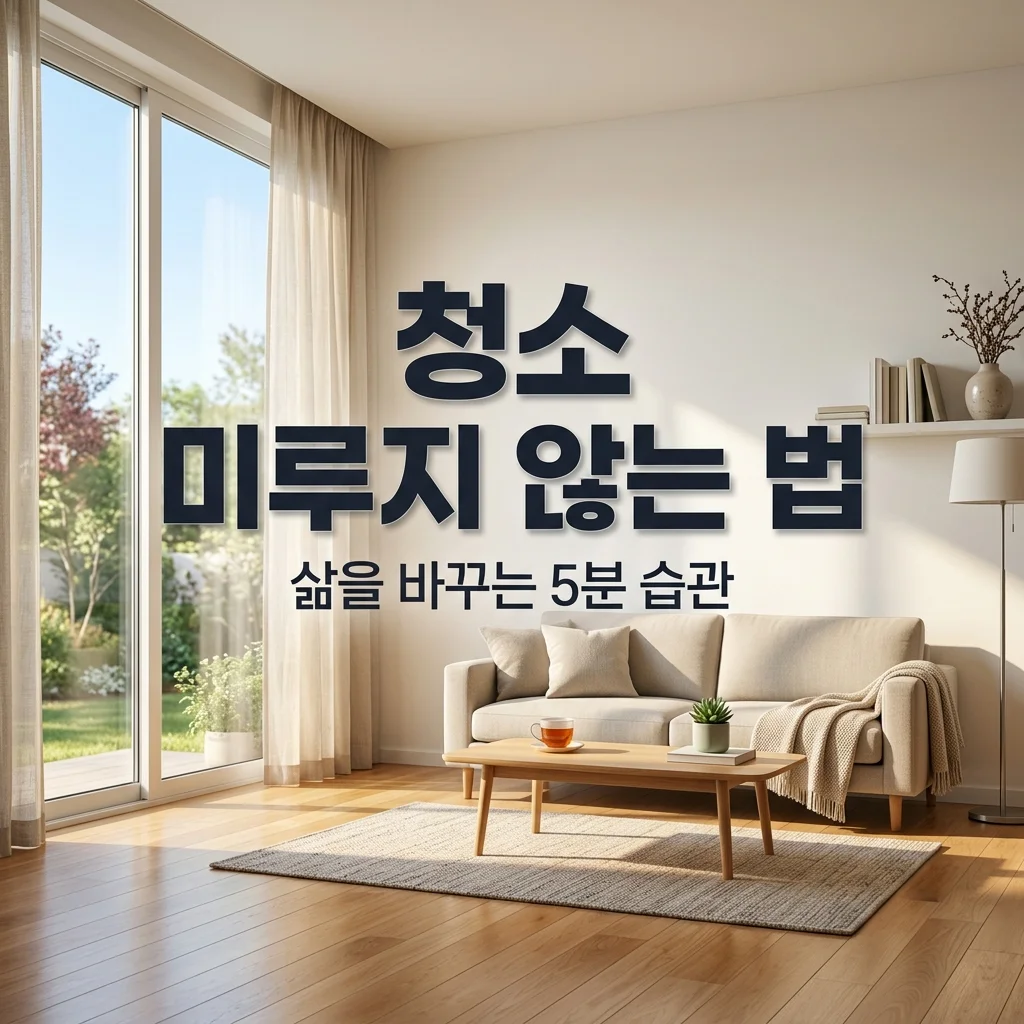 청소 미루지 않는 법, 삶의 질을 바꾸는 5분 작은 습관 3가지