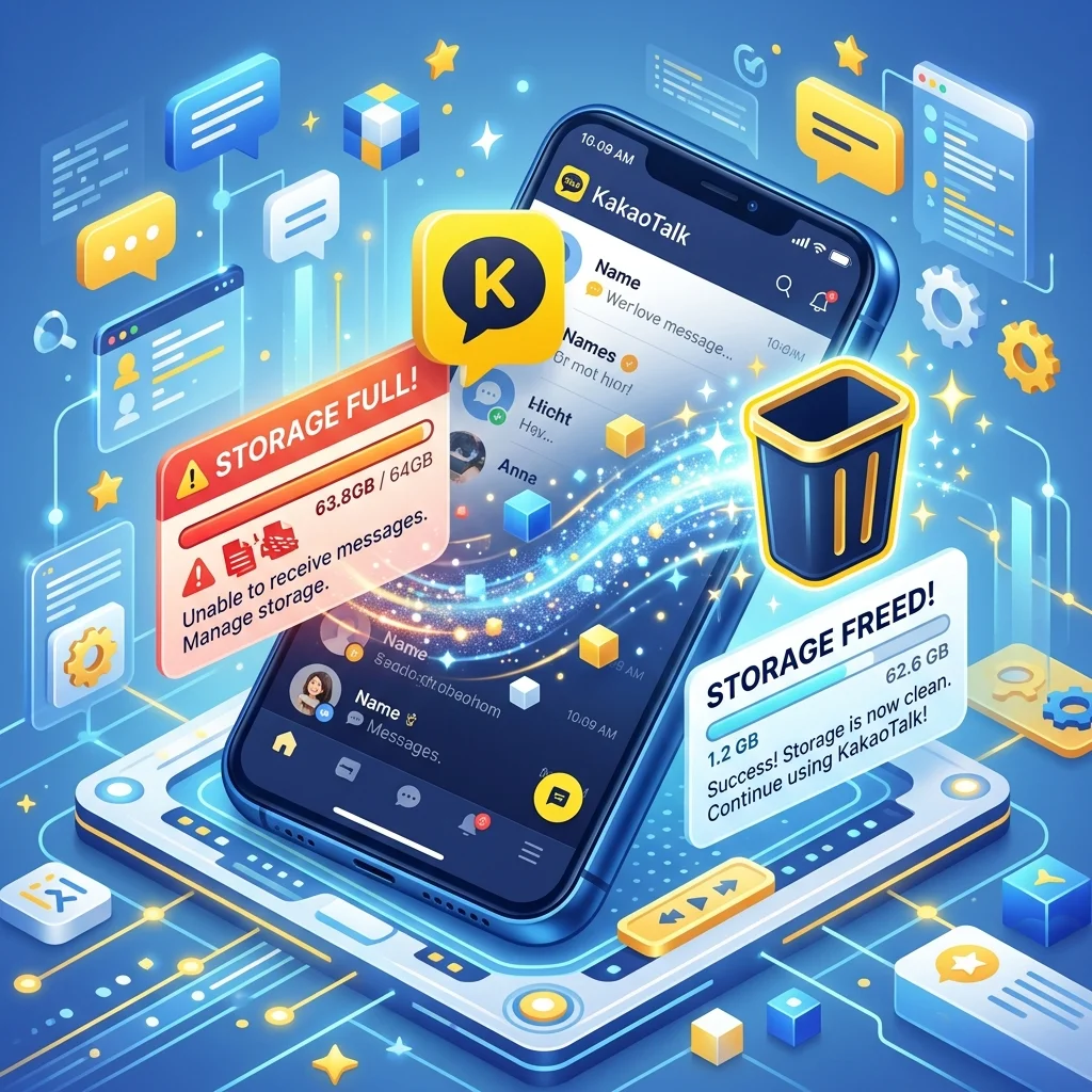 카카오톡 용량 줄이기! 캐시 삭제 및 톡서랍 설정으로 1분 해결