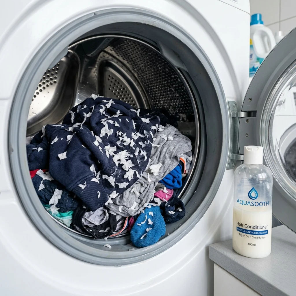 세탁기 휴지 조각 제거 방법! 건조기 테이프 없이 린스로 완벽 해결